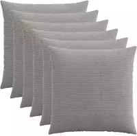 vidaXL Kissenbezug 6 pcs HEERLEN Hellgrau 60 x 60 cm Cord