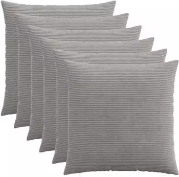 vidaXL Kissenbezug 6 pcs HEERLEN Hellgrau 60 x 60 cm Cord