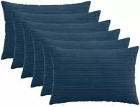 vidaXL Kissenbezug 6 pcs HEERLEN Marineblau 50 x 75 cm Cord