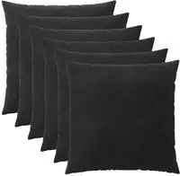 vidaXL Kissenbezug 6 pcs HEERLEN Schwarz 60 x 60 cm Samt
