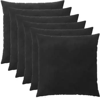 vidaXL Kissenbezug 6 pcs HEERLEN Schwarz 60 x 60 cm Samt