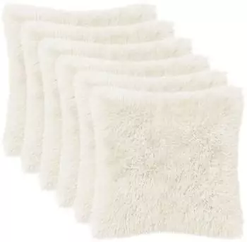 vidaXL Kissenbezug 6 pcs HEERLEN Wei&szlig; 35 x 35 cm PV Fleece