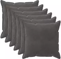 vidaXL Kissenbezug 6 pcs HOUTEN Dunkelgrau 80 x 80 cm Samt