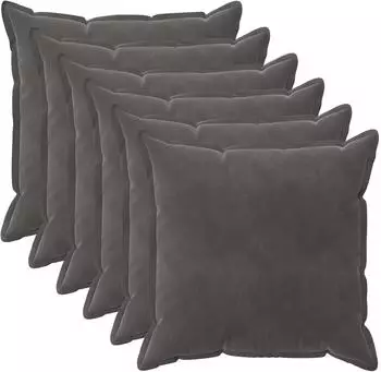 vidaXL Kissenbezug 6 pcs HOUTEN Dunkelgrau 80 x 80 cm Samt
