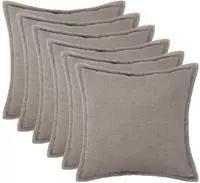 vidaXL Kissenbezug 6 pcs HOUTEN Hellgrau 40 x 40 cm Boucl&eacute;