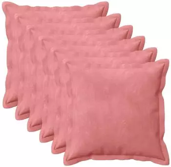 vidaXL Kissenbezug 6 pcs HOUTEN Rosa 45 x 45 cm Samt
