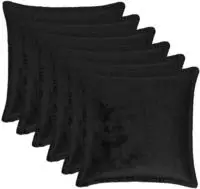 vidaXL Kissenbezug 6 pcs HOUTEN Schwarz 40 x 40 cm Flanell