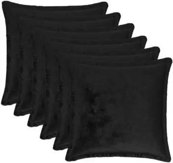 vidaXL Kissenbezug 6 pcs HOUTEN Schwarz 40 x 40 cm Flanell