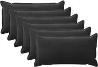 vidaXL Kissenbezug 6 pcs HOUTEN Schwarz 40 x 80 cm Samt