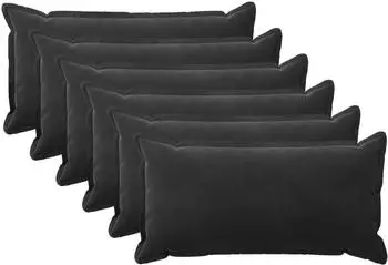 vidaXL Kissenbezug 6 pcs HOUTEN Schwarz 40 x 80 cm Samt