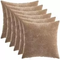 vidaXL Kissenbezug 6 stk. HEERLEN Braun 40 x 40 cm Chenille-Stoff
