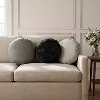 vidaXL Kissenbezug 6 stk. HEERLEN Dunkelgrau &Oslash; 40 cm Chenille-Stoff