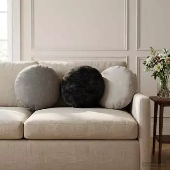 vidaXL Kissenbezug 6 stk. HEERLEN Dunkelgrau &Oslash; 40 cm Chenille-Stoff