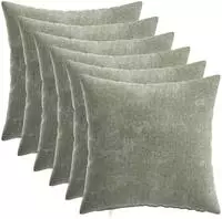 vidaXL Kissenbezug 6 stk. HEERLEN Gr&uuml;n 40 x 40 cm Chenille-Stoff