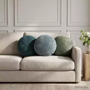 vidaXL Kissenbezug 6 stk. HEERLEN Gr&uuml;n &Oslash; 40 cm Chenille-Stoff