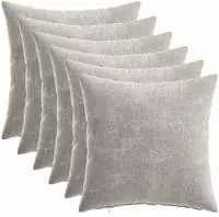 vidaXL Kissenbezug 6 stk. HEERLEN Hellgrau 40 x 40 cm Chenille-Stoff
