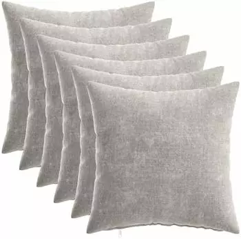 vidaXL Kissenbezug 6 stk. HEERLEN Hellgrau 40 x 40 cm Chenille-Stoff