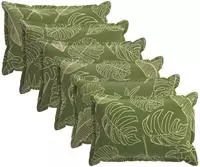 vidaXL Kissenbezug 6 stk. HOUTEN Blattdesign 50 x 70 cm Polyester