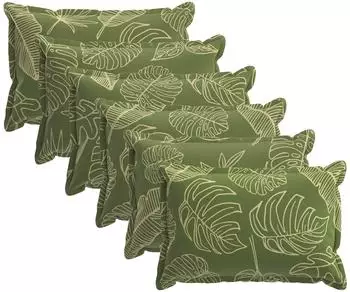 vidaXL Kissenbezug 6 stk. HOUTEN Blattdesign 50 x 70 cm Polyester