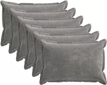 vidaXL Kissenbezug 6 stk. HOUTEN Dunkelgrau 40 x 60 cm Chenille-Stoff