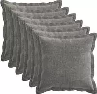 vidaXL Kissenbezug 6 stk. HOUTEN Dunkelgrau 50 x 50 cm Chenille-Stoff