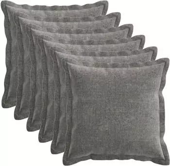 vidaXL Kissenbezug 6 stk. HOUTEN Dunkelgrau 50 x 50 cm Chenille-Stoff