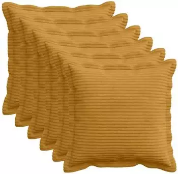 vidaXL Kissenbezug 6 stk. HOUTEN Gelb 35 x 35 cm Cord