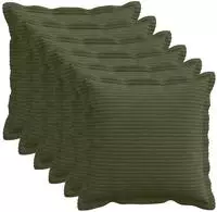 vidaXL Kissenbezug 6 stk. HOUTEN Gr&uuml;n 45 x 45 cm Cord