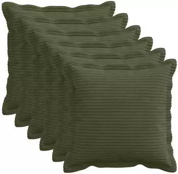 vidaXL Kissenbezug 6 stk. HOUTEN Gr&uuml;n 45 x 45 cm Cord