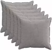 vidaXL Kissenbezug 6 stk. HOUTEN Hellgrau 80 x 80 cm Cord