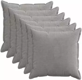 vidaXL Kissenbezug 6 stk. HOUTEN Hellgrau 80 x 80 cm Cord