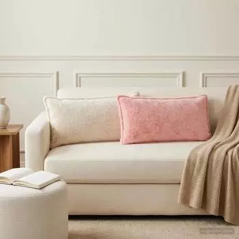 vidaXL Kissenbezug 6 stk. HOUTEN Rosa 40 x 80 cm Faux Kaninchenfell