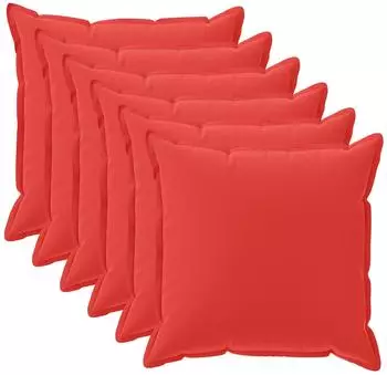 vidaXL Kissenbezug 6 stk. HOUTEN Rot 45 x 45 cm Polyester
