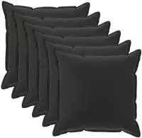 vidaXL Kissenbezug 6 stk. HOUTEN Schwarz 30 x 30 cm Polyester