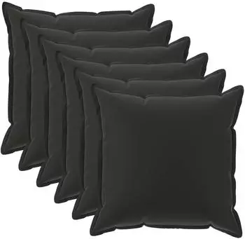 vidaXL Kissenbezug 6 stk. HOUTEN Schwarz 30 x 30 cm Polyester
