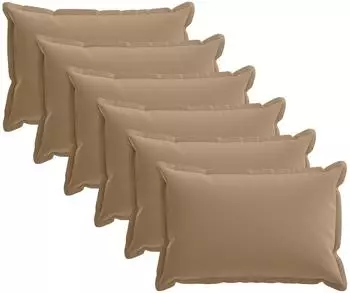 vidaXL Kissenbezug 6 stk. HOUTEN Taupe 30 x 50 cm Polyester