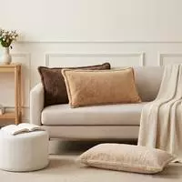 vidaXL Kissenbezug 6 stk. HOUTEN Taupe 40 x 80 cm Faux Kaninchenfell