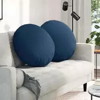 vidaXL Sitzkissen 2 stk. Stoff Blau &Oslash;60 x 21 cm