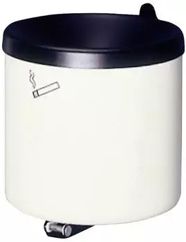 Proregal Robuster Ascher Zur Wandmontage 2,4 Liter HxBxT 16 x 15,5 x 15,5 cm Stahl Wei&szlig;
