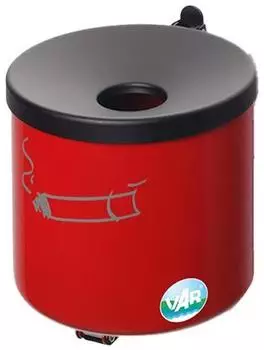 Proregal Robuster Ascher Zur Wandmontage 2,4 Liter HxBxT 16 x 15,5 x 15,5 cm Stahl Rot