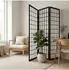 Relaxdays Paravent Bambus Holz Stoff Schwarz 3-teilig Freistehend Faltbar 170 cm x 120 cm 4 kg