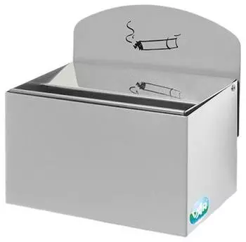 Proregal Robuster Wandascher Mit Schild 0,8 Liter HxBxT 20 x 20 x 12,5 cm Verzinkter Stahl Silber