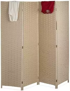 Relaxdays Paravent Kunststoff Braun 4-teilig Faltbar 180 cm x 180 cm x 2 cm 5,8 kg