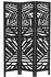 ML-Design Paravent 3-Teilig Kyoto Schwarz Raumteiler 170x121 cm aus Paulownia-Holz