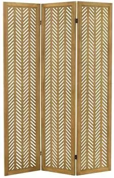 ML-Design Paravent 3-Teilig Kobe Natur Raumteiler 170x121 cm aus Paulownia-Holz