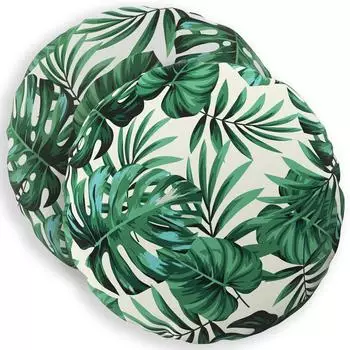 vidaXL Kissenbezug 2 pcs HEERLEN Blattmuster &Oslash; 50 cm Polyester
