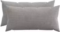 vidaXL Kissenbezug 2 pcs HEERLEN Hellgrau 40 x 80 cm Cord