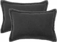 vidaXL Kissenbezug 2 pcs HOUTEN Dunkelgrau 50 x 70 cm Boucl&eacute;