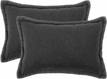 vidaXL Kissenbezug 2 pcs HOUTEN Dunkelgrau 50 x 70 cm Boucl&eacute;