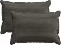 vidaXL Kissenbezug 2 stk. HOUTEN Anthrazit 50 x 70 cm Cord